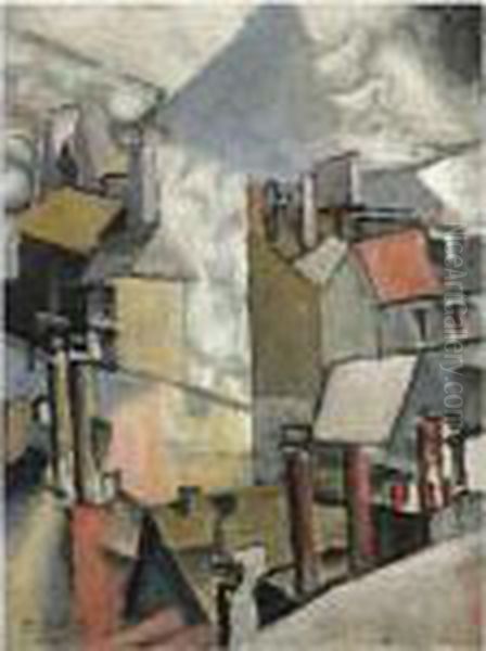 Les Fumees Sur Les Toits Oil Painting by Fernand Leger