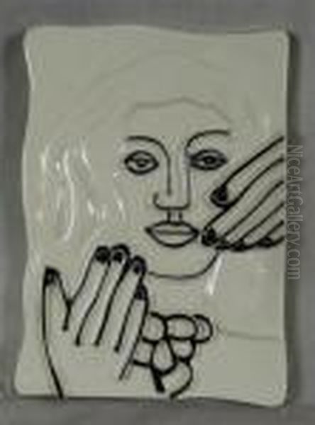 Visage Feminin Oil Painting by Fernand Leger