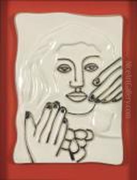 Visage Aux Deux Mains Oil Painting by Fernand Leger