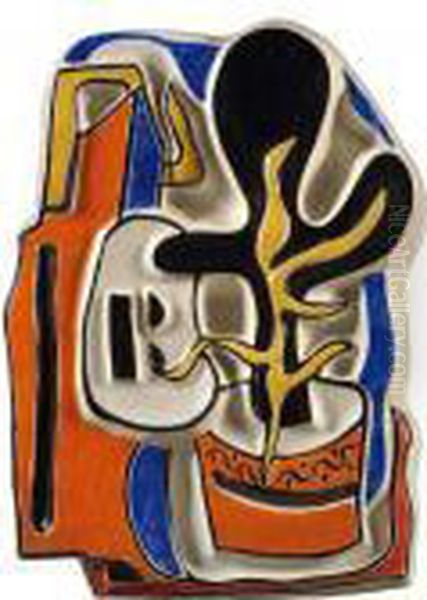 Composition Au Vase De Fleurs Oil Painting by Fernand Leger