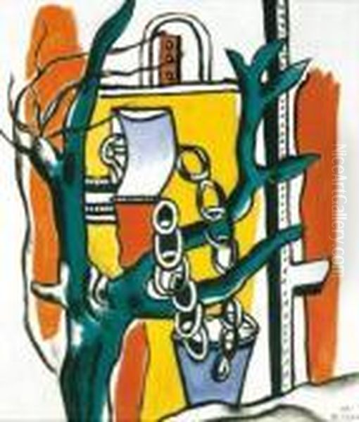 La Margelle Du Puits Oil Painting by Fernand Leger