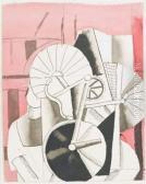 L'homme Et Les Disques Oil Painting by Fernand Leger