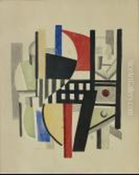 Composition Cubiste Oil Painting by Fernand Leger
