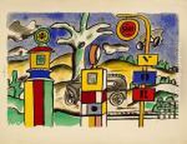 La Pompe A Essence Oil Painting by Fernand Leger