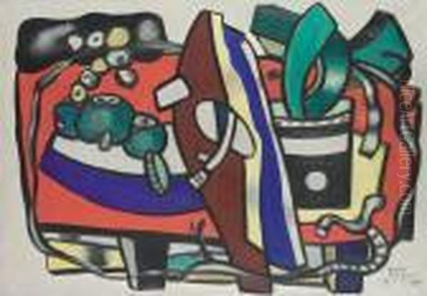 Composition A La Plante Verte, Premier Etat Oil Painting by Fernand Leger