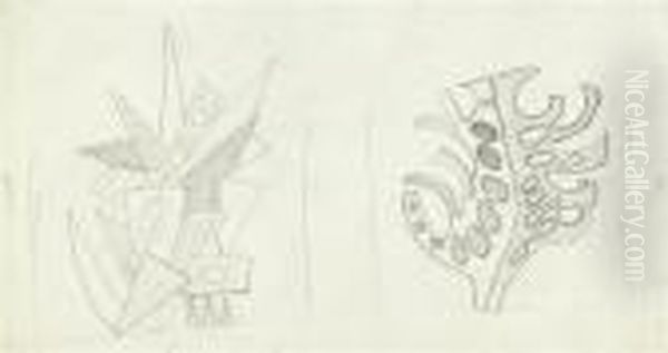 Two Compositions For Ceramics Oil Painting by Fernand Leger