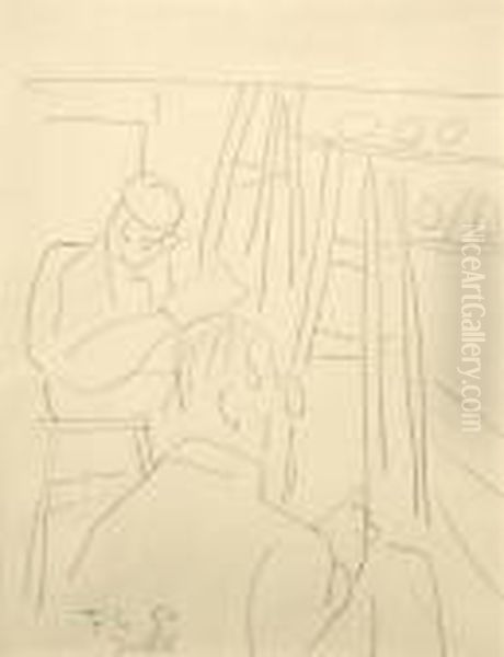 L'atelier Oil Painting by Fernand Leger