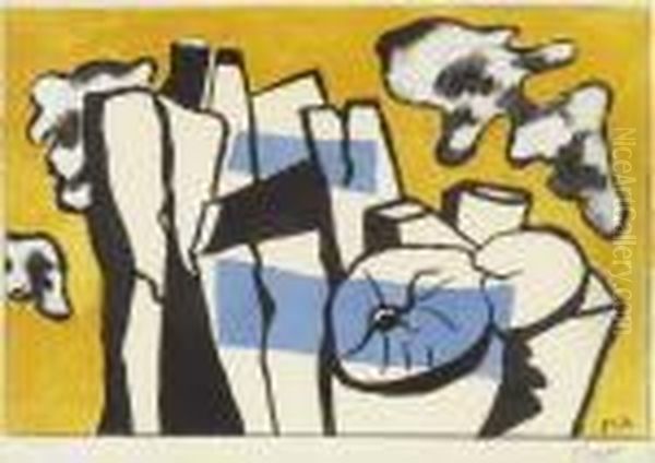Komposition Oil Painting by Fernand Leger