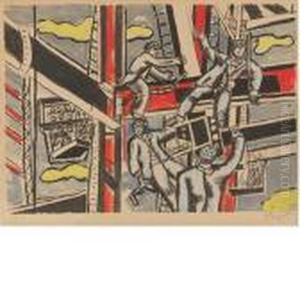 [construction Workers] Oil Painting by Fernand Leger