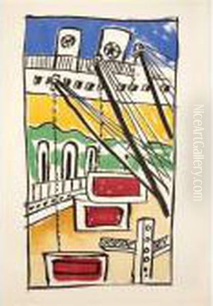 Mes Voyages Oil Painting by Fernand Leger