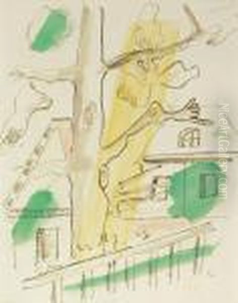 Composition A L'arbre Oil Painting by Fernand Leger