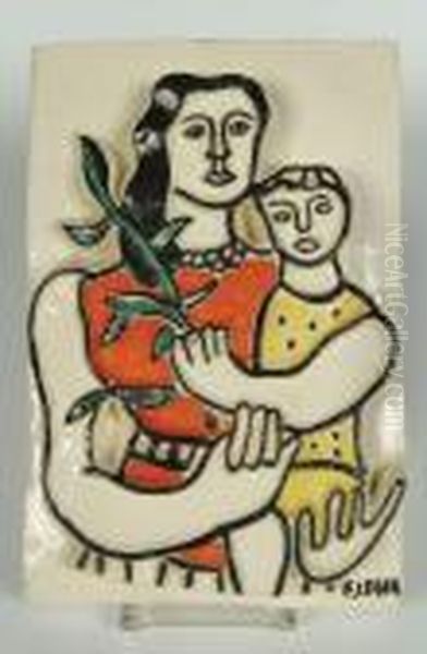 Moeder En Kind Oil Painting by Fernand Leger