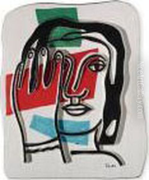 Figure Polychrome Oil Painting by Fernand Leger