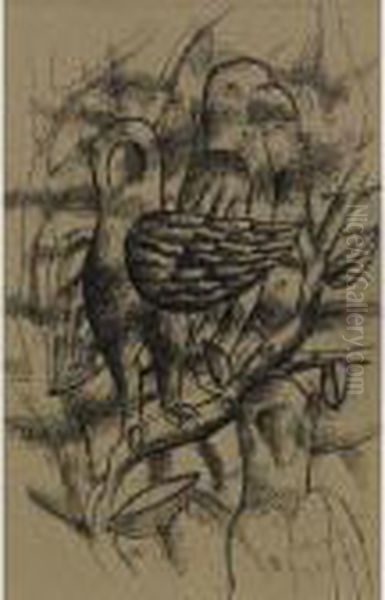 Perroquets Oil Painting by Fernand Leger