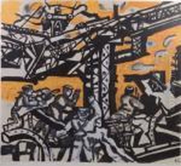 Darstellung Einer Kriegsszene Oil Painting by Fernand Leger