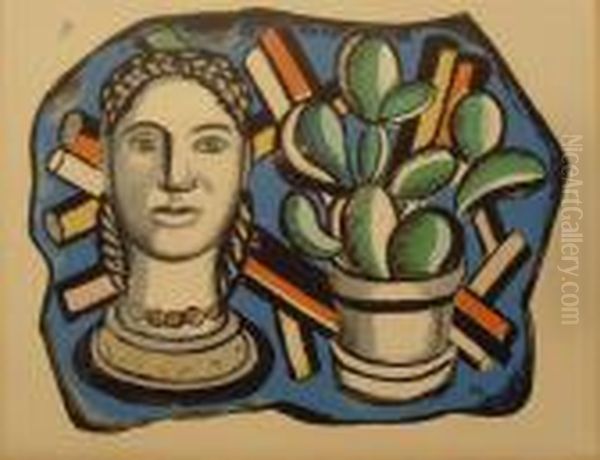 Farbserigraphie Oil Painting by Fernand Leger