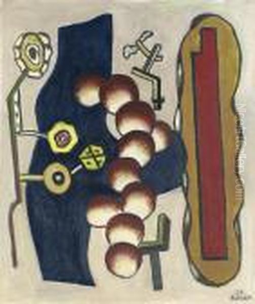 Composition Aux Dix Boules Oil Painting by Fernand Leger