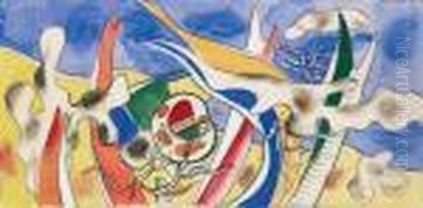 Esquisse Pour Une Cantine Dans Un Camp D'aviation Oil Painting by Fernand Leger