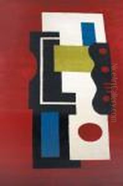 Rouge Oil Painting by Fernand Leger