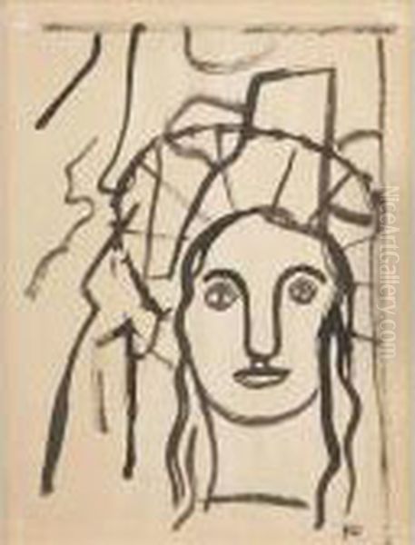 Untitled Oil Painting by Fernand Leger