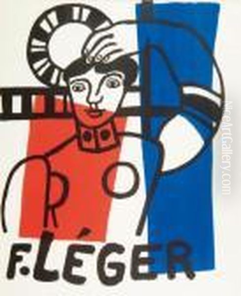 Affiche Pour Une Exposition Leger A Leverkusen Oil Painting by Fernand Leger
