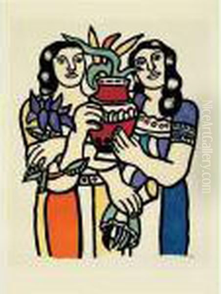 Deux Femmes Oil Painting by Fernand Leger