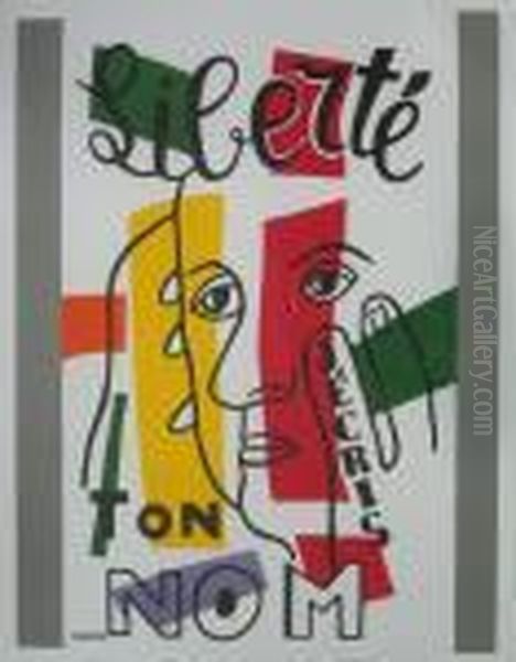 Liberte - J?ecris Ton Nom Oil Painting by Fernand Leger