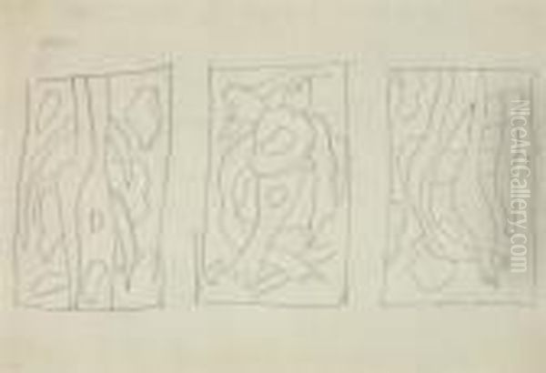Trois Etudes Pour Ceramique Oil Painting by Fernand Leger