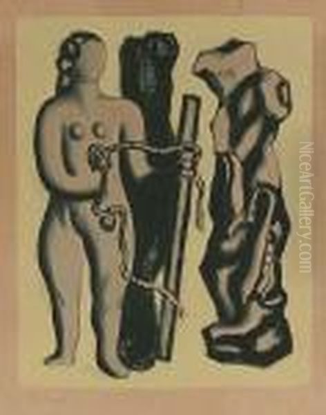 Mujer Y Formas. Oil Painting by Fernand Leger