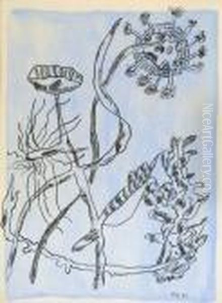 Fleurs Oil Painting by Fernand Leger