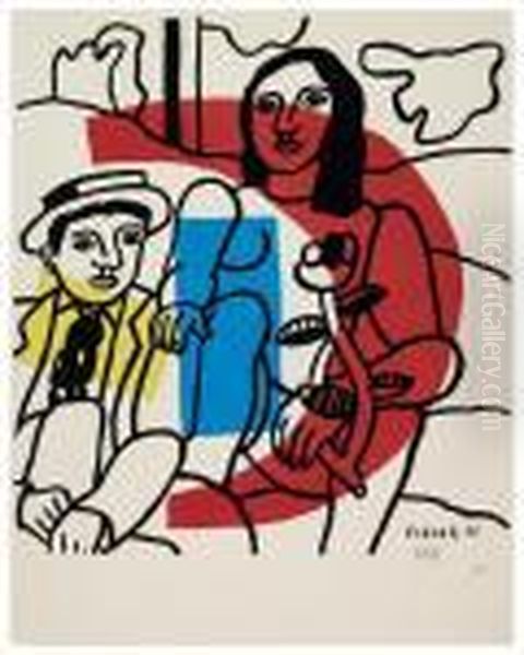 Couple Oil Painting by Fernand Leger