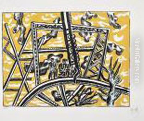L'echafaudage Au Soleil Oil Painting by Fernand Leger