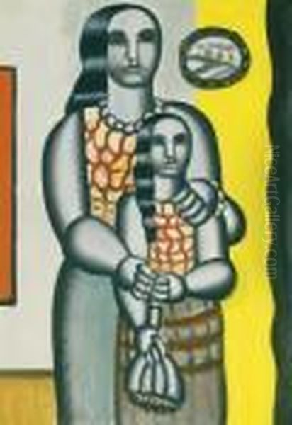 Les Deux Soeurs Oil Painting by Fernand Leger