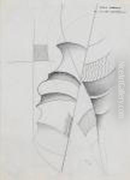 'composition 'villa America' Also Know As'composition A Feuille' Oil Painting by Fernand Leger