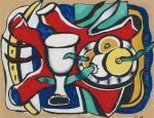 Composition Sur Fond Bleu