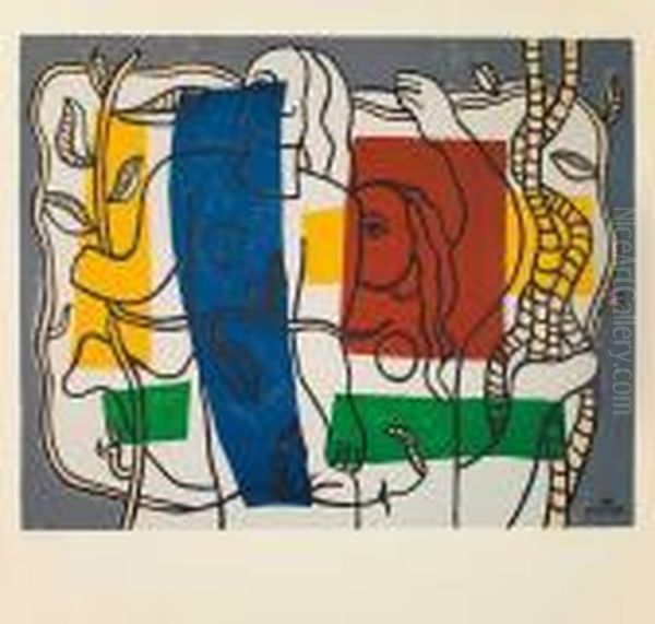 Deux Femmes Oil Painting by Fernand Leger