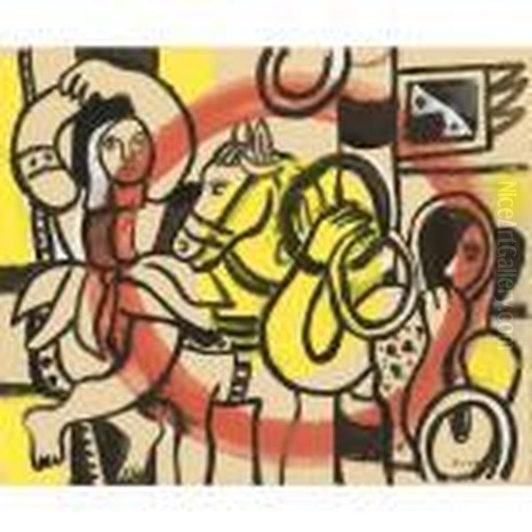 Le Jongleur Et La Danseuse Oil Painting by Fernand Leger