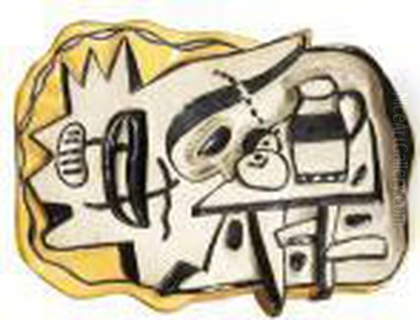 La Table Oil Painting by Fernand Leger