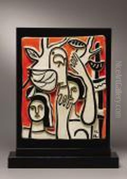 Les Femmes Au Perroquet (women And Parrot) Oil Painting by Fernand Leger