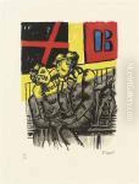 Two Plates From La Ville Oil Painting by Fernand Leger