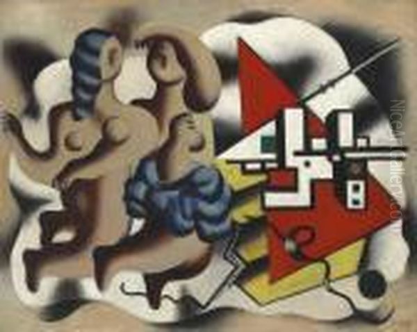 Les Danseuses Aux Cles, Etude Oil Painting by Fernand Leger