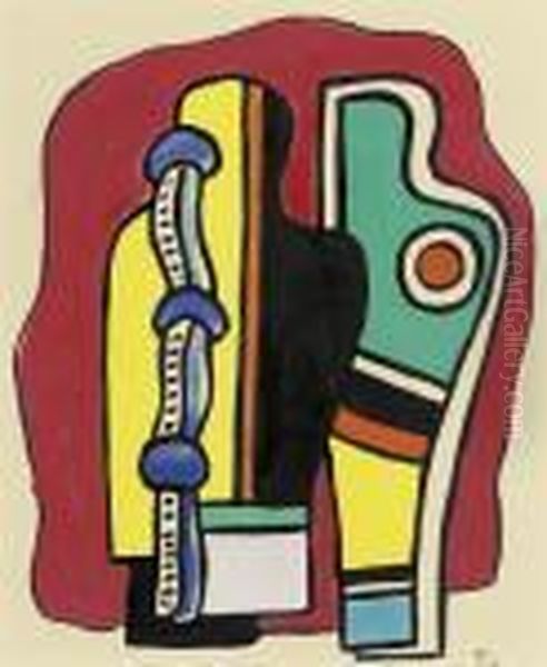 Les Deux Mannequins Oil Painting by Fernand Leger