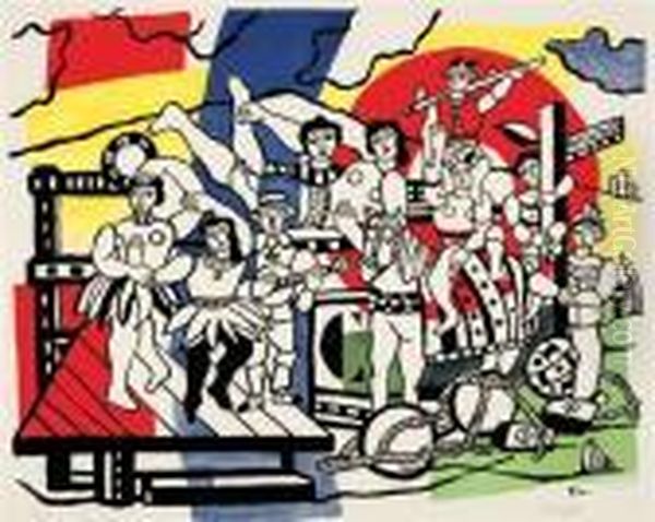 Le Grand Parade Oil Painting by Fernand Leger