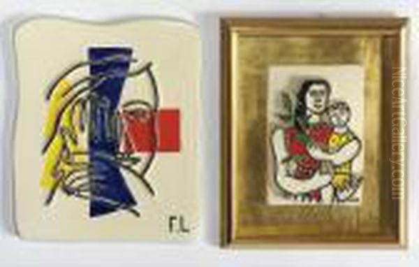 Visage Aux Deux Mains; And Mere Et Enfant Oil Painting by Fernand Leger