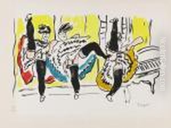 Nach - 3 Blatter Aus: La Ville Oil Painting by Fernand Leger
