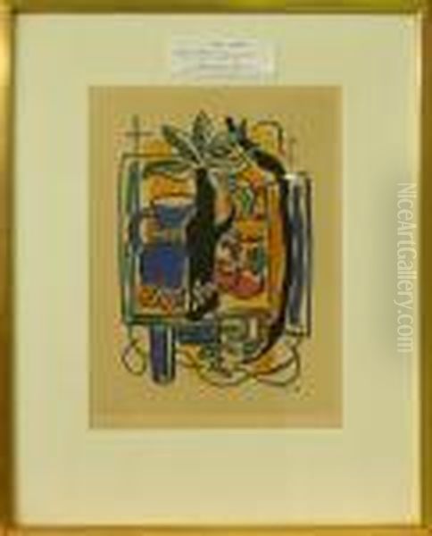 Stilleben Oil Painting by Fernand Leger