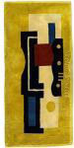 Tapis Rectangulaire Oil Painting by Fernand Leger