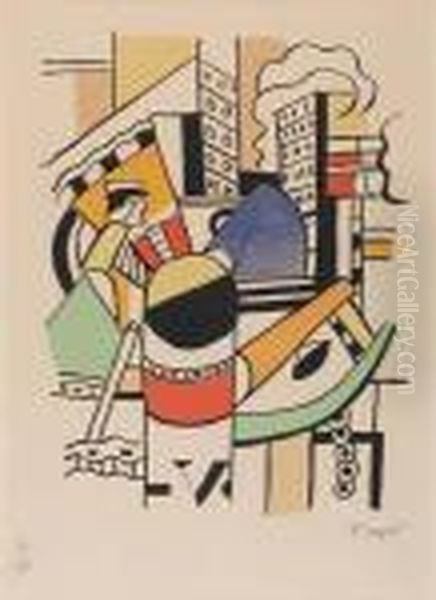 Le Remorqueur Dans La Ville Oil Painting by Fernand Leger