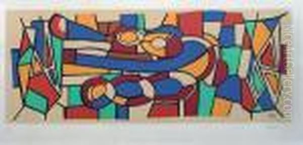 Composition Abstraite Oil Painting by Fernand Leger