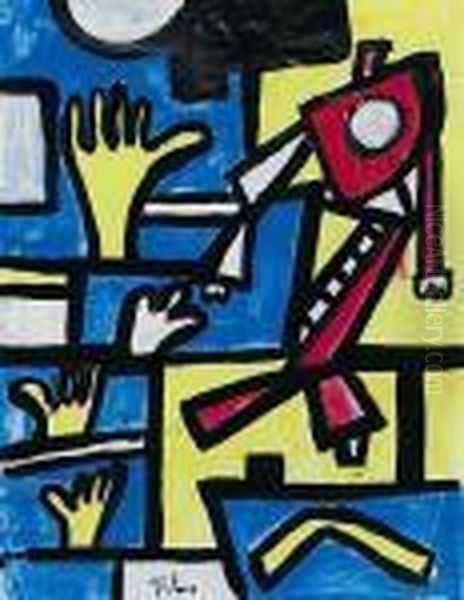 Les Vitrines Oil Painting by Fernand Leger